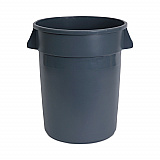 Round Waste Receptacle, 32 gal, Linear-Low-Density Polyethylene, Gray (32GLWRGRA)