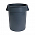 Round Waste Receptacle, 32 gal, Linear-Low-Density Polyethylene, Gray (32GLWRGRA)