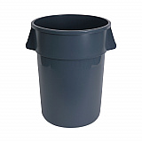 Round Waste Receptacle, 44 gal, Plastic, Gray (44GLWRGRA)