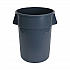 Round Waste Receptacle, 44 gal, Plastic, Gray (44GLWRGRA)