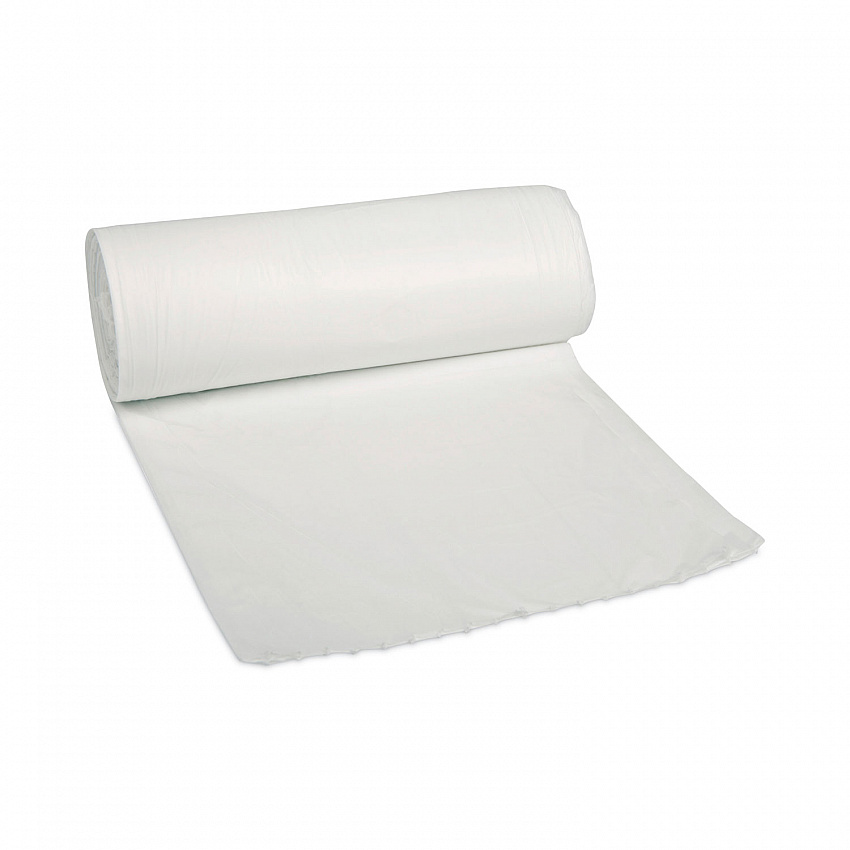 Low-Density Waste Can Liners, 30 gal, 0.5 mil, 30" x 36", White, Perforated Roll, 10 Bags/Roll, 20 Rolls/Carton (511)
