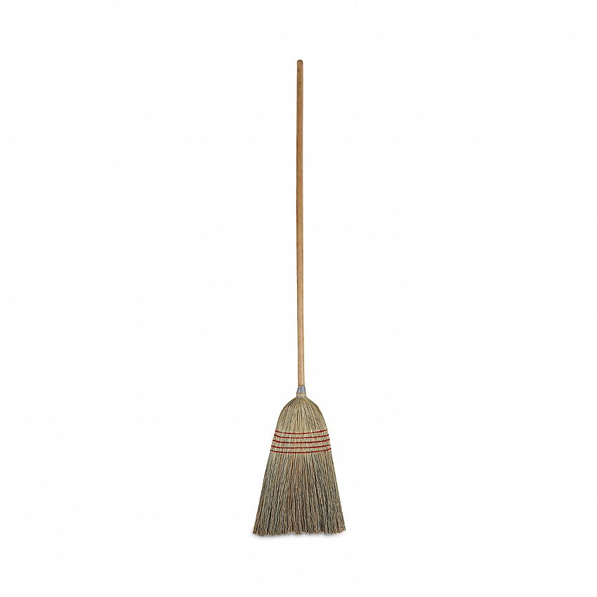 Parlor Broom, Corn Fiber Bristles, 55" Overall Length, Natural, 12/Carton (926CCT)