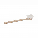 Utility Brush, Cream Nylon Bristles, 5.5" Brush, 14.5" Tan Plastic Handle (4420)