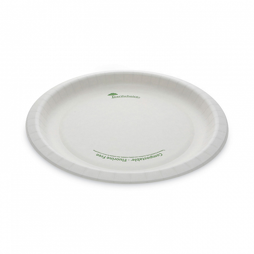 EarthChoice Pressware Compostable Dinnerware, Plate, Paper, 10" dia, White, 300/Carton (PSP10EC)