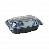 EarthChoice Vented Dual Color Microwavable Hinged Lid Container, 34 oz, 9 x 6 x 3.1, Black/Clear, Plastic, 140/Carton (DC961000B000)