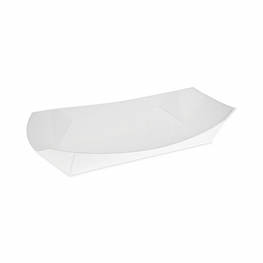 Paperboard Boat Basket, Hot Dog Tray with Perforations, 7 x 1.75 x 1.4, White, Paper, 1,000/Carton (DDOGTPAC)