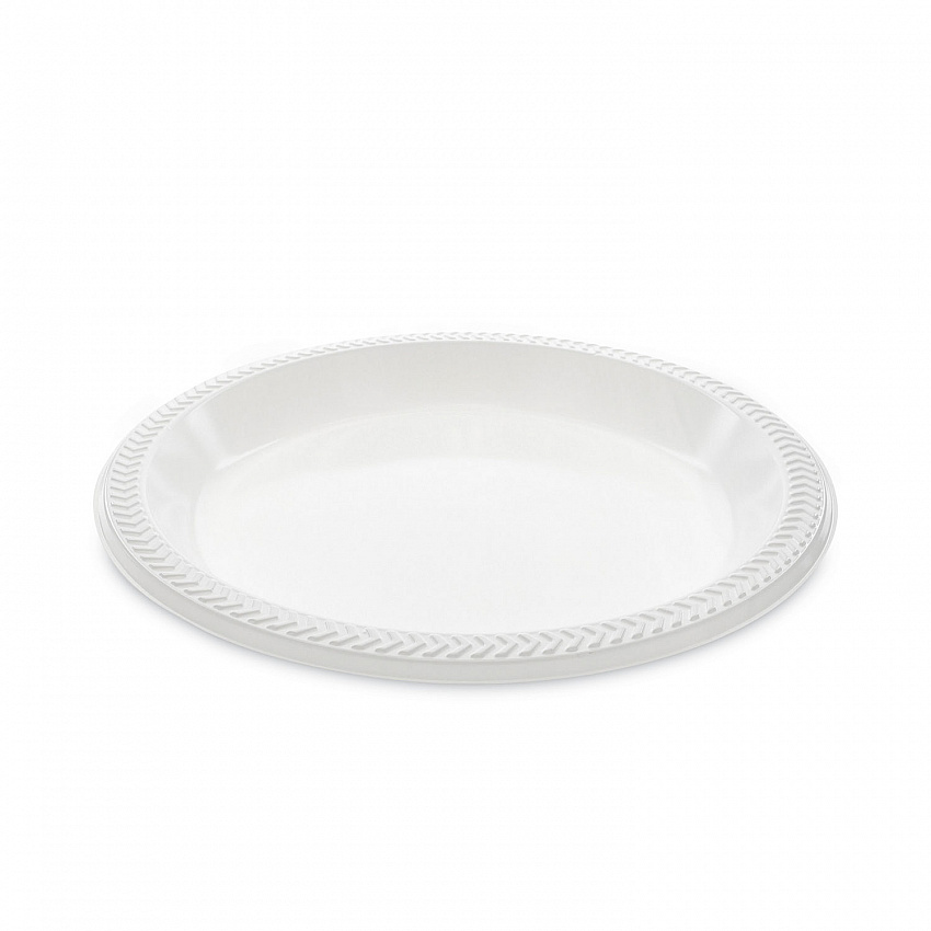 Meadoware Impact Plastic Dinnerware, Plate, 10.25" dia, White, 500/Carton (MI10)