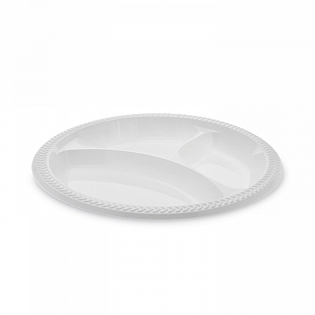 Meadoware Impact Plastic Dinnerware, 3-Compartment Plate, 10.25