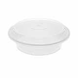 Newspring VERSAtainer Microwavable Containers, 24 oz, 7 x 7 x 2.3, White/Clear, Plastic, 150/Carton (NC723)