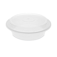 Newspring VERSAtainer Microwavable Containers, 24 oz, 7 x 7 x 2.3, White/Clear, Plastic, 150/Carton (NC723)