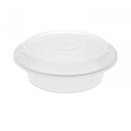 Newspring VERSAtainer Microwavable Containers, 24 oz, 7 x 7 x 2.3, White/Clear, Plastic, 150/Carton (NC723)