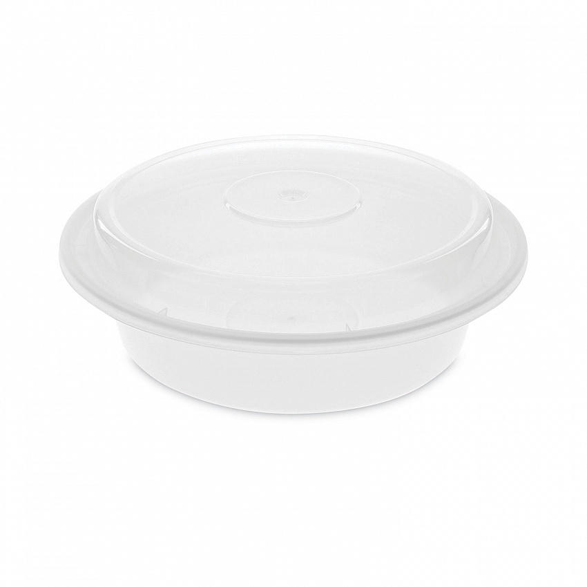 Newspring VERSAtainer Microwavable Containers, 24 oz, 7 x 7 x 2.3, White/Clear, Plastic, 150/Carton (NC723)