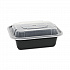 Newspring VERSAtainer Microwavable Containers, 12 oz, 5.8 x 4.6 x 2.3, Black/Clear, Plastic, 150/Carton (NC818B)