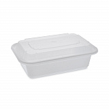 Newspring VERSAtainer Microwavable Containers, 24 oz, 7.4 x 5 x 2.5, White/Clear, Plastic, 150/Carton (NC838)