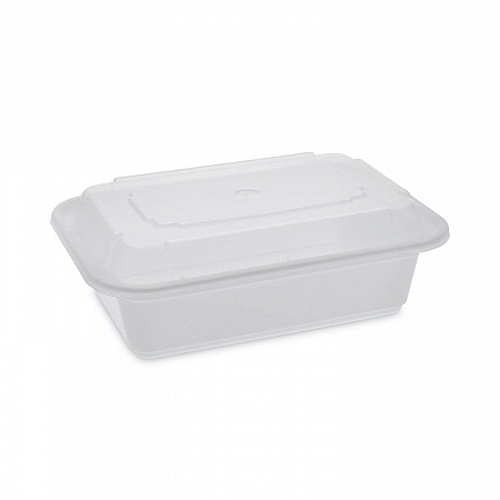 Newspring VERSAtainer Microwavable Containers, 24 oz, 7.4 x 5 x 2.5, White/Clear, Plastic, 150/Carton (NC838)