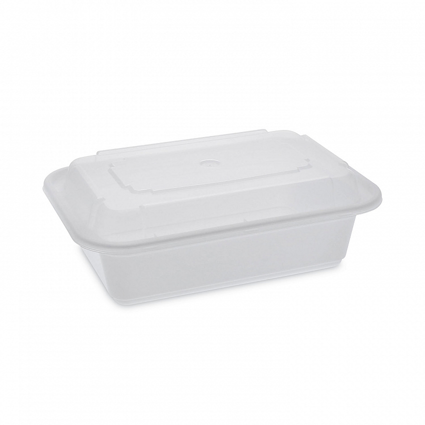 Newspring VERSAtainer Microwavable Containers, 24 oz, 7.4 x 5 x 2.5, White/Clear, Plastic, 150/Carton (NC838)
