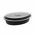 Newspring VERSAtainer Microwavable Containers, Oval, 32 oz, 9.1 x 6.7 x 1.9, Black/Clear, Plastic, 150/Carton (OC32B)