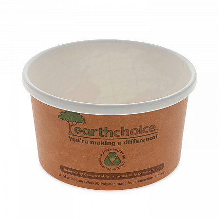 EarthChoice Compostable Soup Cup, Small, 8 oz, 3 .8 x 3.3 x 2.1, Brown, Paper, 500/Carton (PHSC8ECDI)