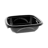 EarthChoice Square Recycled Bowl, 24 oz, 7 x 7 x 1.52, Black, Plastic, 300/Carton (SAB0724)