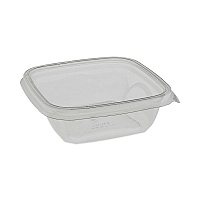 EarthChoice Square Recycled Bowl, 12 oz, 5 x 5 x 1.62, Clear, Plastic, 504/Carton (SAC0512)