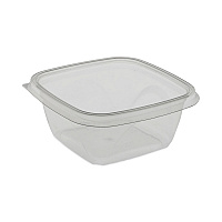 EarthChoice Square Recycled Bowl, 16 oz, 5 x 5 x 1.75, Clear, Plastic, 504/Carton (SAC0516)