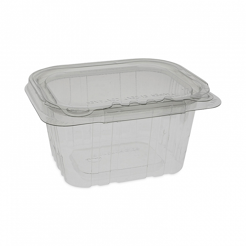 EarthChoice Tamper Evident Recycled Hinged Lid Deli Container, 16 oz, 5.37 x 4.5 x 2.62, Clear, Plastic, 304/Carton (TEHL5X416)