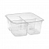 EarthChoice Square Recycled Bowl, 4 Compartments, 32 oz, 6.1 x 6.1 x 2.6, Clear, Plastic, 360/Carton (Y6S324C)