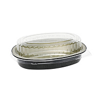 Classic Carry-Out Container, 16 oz, 6.9 x 4.6 x 3, Black/Gold, Aluminum, 100/Carton (Y6707WPSFG)