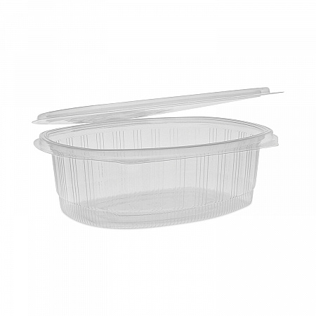 EarthChoice Recycled PET Hinged Container, 48 oz, 8.87 x 7.25 x 2.93, Clear, Plastic, 190/Carton (YCA910480000)