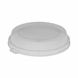 ClearView Dome-Style Lid with Tabs, Fluted, 6.2" Diameter x 1.1"h, Clear, Plastic, 504/Carton (YCI800120000)