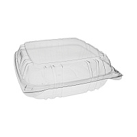 SENSATION SmartLock Hinged Lid Container, 9.2 x 8.9 x 3.1, Clear, Plastic, 200/Carton (YCI821100000)