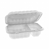 EarthChoice SmartLock Microwavable MFPP Hinged Lid Container, 2 Compartments, 9 x 6 x 3, White, Plastic, 270/Carton (YCN809620000)