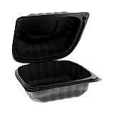 EarthChoice SmartLock Microwavable MFPP Hinged Lid Container, 5.75 x 5.95 x 3.1, Black, Plastic, 400/Carton (YCNB06000000)
