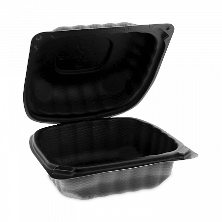 EarthChoice SmartLock Microwavable MFPP Hinged Lid Container, 5.75 x 5.95 x 3.1, Black, Plastic, 400/Carton (YCNB06000000)