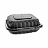 EarthChoice SmartLock Microwavable MFPP Hinged Lid Container, 8.35 x 8.35 x 3.1, Black, Plastic, 200/Carton (YCNB08010000)