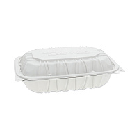 EarthChoice Vented Microwavable MFPP Hinged Lid Container, 9 x 6 x 2.75, White, Plastic, 170/Carton (YCNW0207)