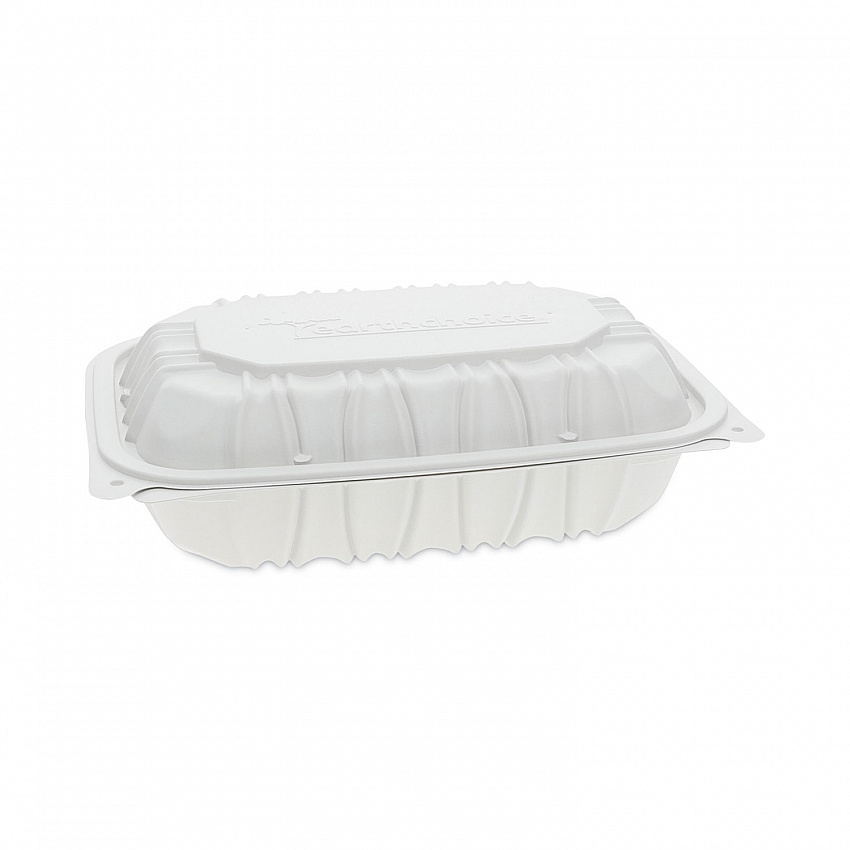 EarthChoice Vented Microwavable MFPP Hinged Lid Container, 9 x 6 x 2.75, White, Plastic, 170/Carton (YCNW0207)