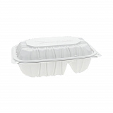 EarthChoice Vented Microwavable MFPP Hinged Lid Container, 2 Compartments, 9 x 6 x 3.1, White, Plastic, 170/Carton (YCNW02052)