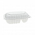 EarthChoice Vented Microwavable MFPP Hinged Lid Container, 2 Compartments, 9 x 6 x 3.1, White, Plastic, 170/Carton (YCNW02052)