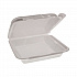 Foam Hinged Lid Container, Dual Tab Lock Happy Face, 8 x 7.75 x 2.25, White, 200/Carton (YHD18SS00200)