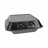 SmartLock Foam Hinged Lid Container, Medium, 8 x 8.5 x 3, Black, 150/Carton (YHLB08010000)