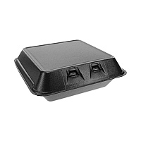 SmartLock Foam Hinged Lid Container, Large, 9 x 9.1 x 3.3, Black, 150/Carton (YHLB09010000)