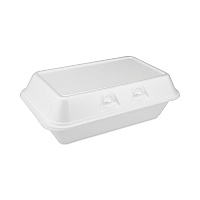 SmartLock Foam Hinged Lid Container, Medium, 8.8 x 5.5 x 3, White, 220/Carton (YHLW01880000)