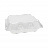 SmartLock Foam Hinged Lid Container, Small, 7.5 x 8 x 2.63, White, 150/Carton (YHLW07010000)