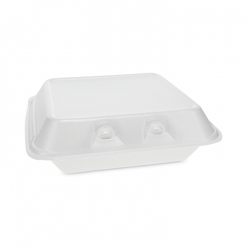 SmartLock Foam Hinged Lid Container, Small, 7.5 x 8 x 2.63, White, 150/Carton (YHLW07010000)
