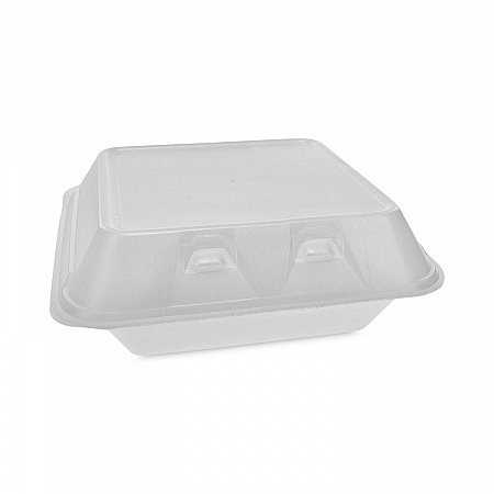 SmartLock Foam Hinged Lid Container, Medium, 3 Compartments, 8 x 8.5 x 3, White, 150/Carton (YHLW08030000)