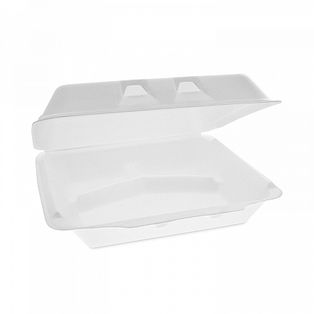 SmartLock Foam Hinged Lid Container, X-Large, 3 Compartments, 9.5 x 10.5 x 3.3, White, 250/Carton (YHLW10030000)