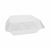 SmartLock Vented Foam Hinged Lid Container, 3 Compartments, 9 x 9.3 x 3.3, White, 150/Carton (YHLWV9030000)