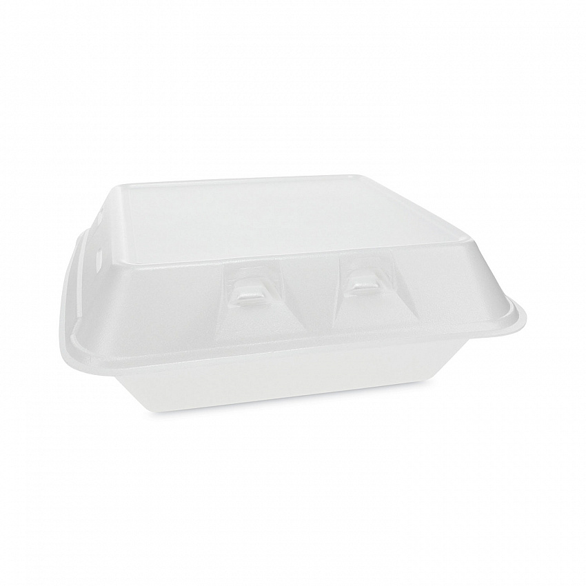 SmartLock Vented Foam Hinged Lid Container, 3 Compartments, 9 x 9.3 x 3.3, White, 150/Carton (YHLWV9030000)