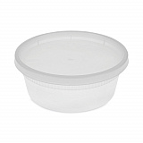 Newspring DELItainer Microwavable Container, 8 oz, 4.7" Diameter x 1.8"h, Clear, Plastic, 240/Carton (YL2508)